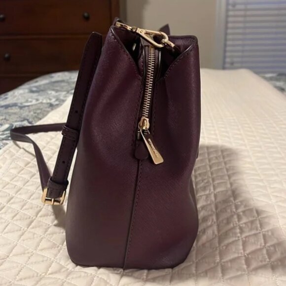 Michael Kors Edith Large Saffiano Leather Handbag (Merlot) - Picture 2 of 8